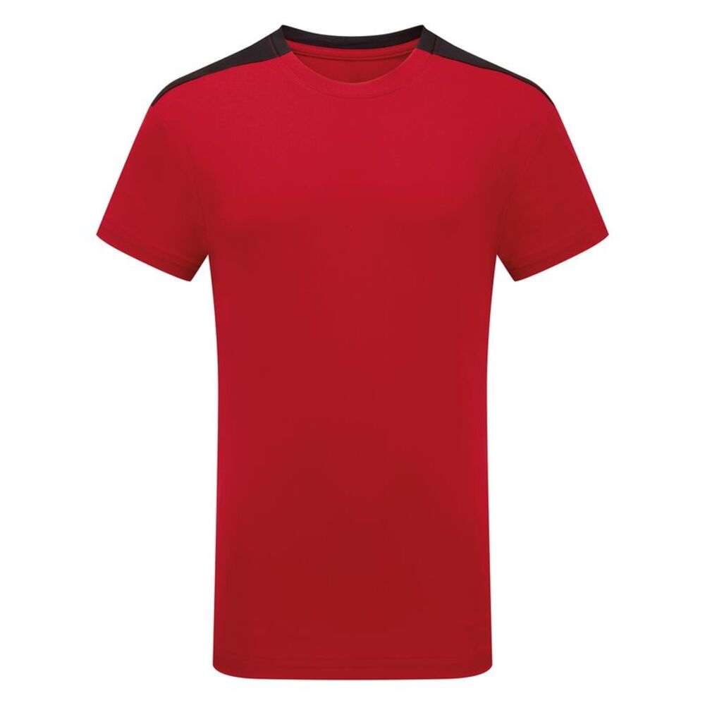 TriDri Childrens/Kids Performance Contrast T-Shirt / Fire Red/Black